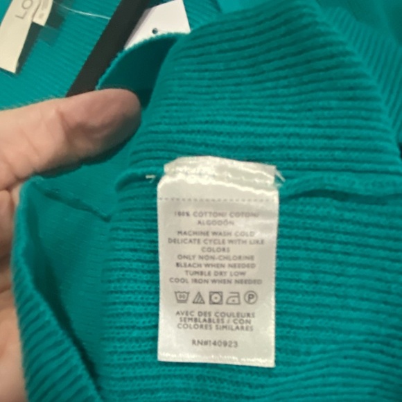NWT Loft Puff Sleeve V-Neck Cardigan Color: Teal Size: XL - Picture 5 of 8